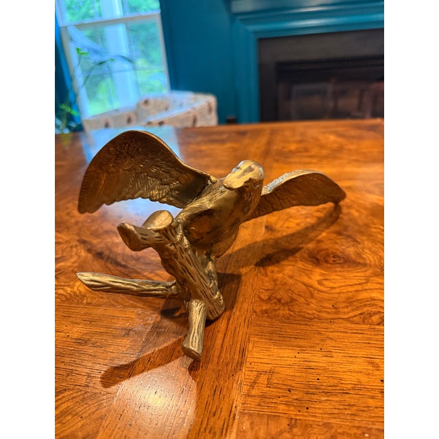 Mid-Century Modern Vintage Brass Eagle For Sale - Image 3 of 11