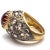 This is part of Chairish’s Fine Jewelry assortment. This ring is hand-made from 18 karat yellow and black gold and...