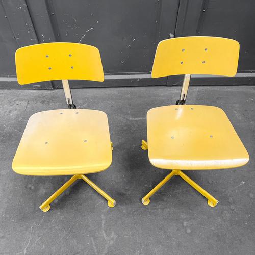 Vintage Yellow Wooden Desk Chair For Sale - Image 6 of 18