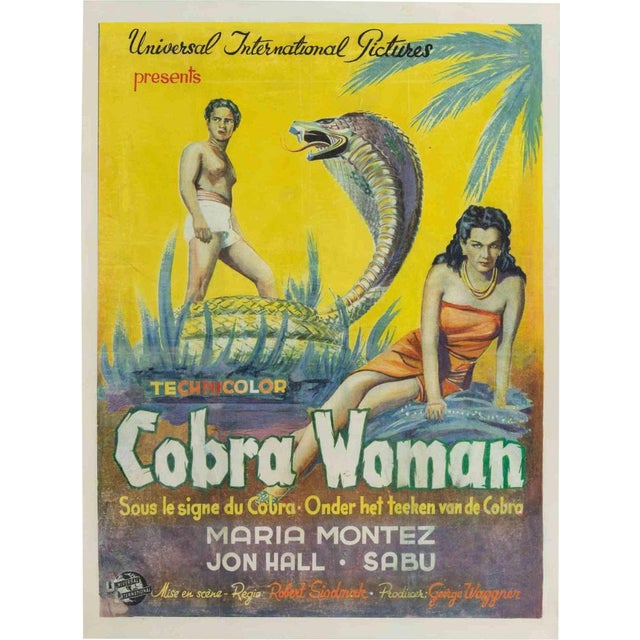 1940s Vintage Cobra Woman Lithograph Poster, 1940s For Sale - Image 5 of 5