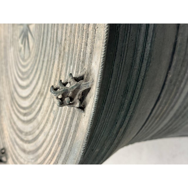 Mid 20th Century Nicely Detailed and Patinated Bronze Southeast Asian Rain Drum For Sale - Image 12 of 18