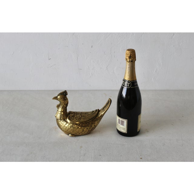 Metal 1970s Vintage Mid-Century Brass Bird Box With Lid For Sale - Image 7 of 10
