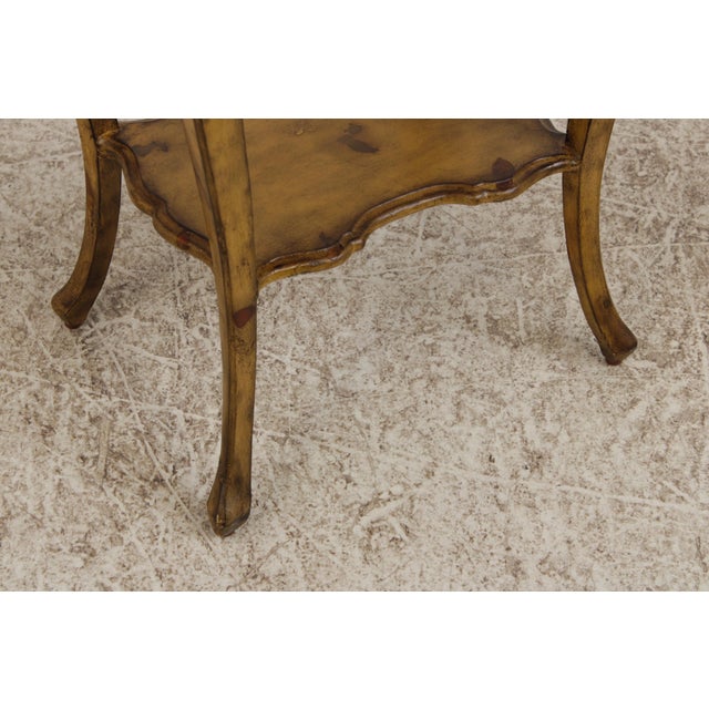 Wood Maitland Smith Leather Top Table Nightstand For Sale - Image 7 of 18