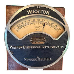 Antique Weston Electrical Instrument Co. Voltmeter From Milwaukee First Street Substation (1910s With Plaques) Working Condition