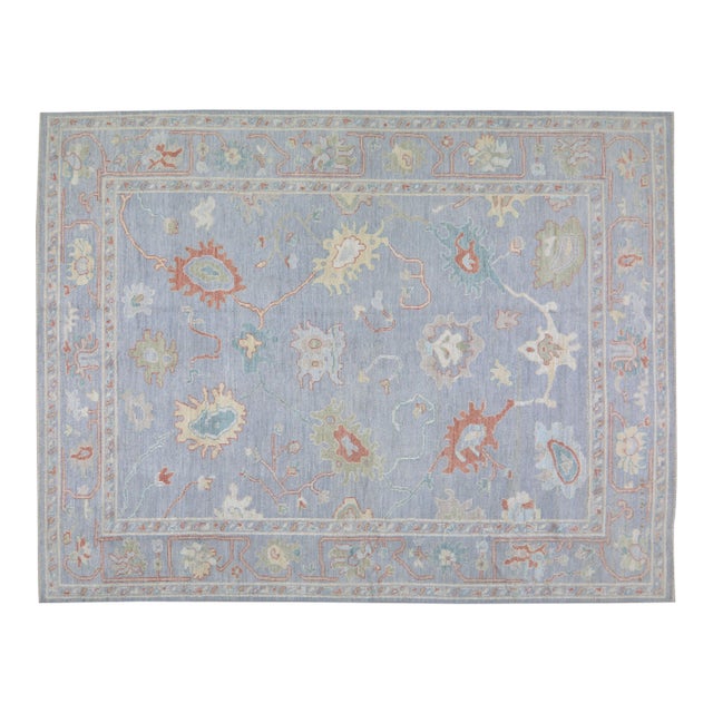 Turkish Oushak Hand Knotted Wool Rug, 12'x14'8" For Sale