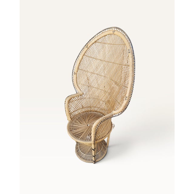 Large Handwoven Rattan Peacock Emmanuelle Throne Chair, Philippines, 1950s For Sale - Image 16 of 18