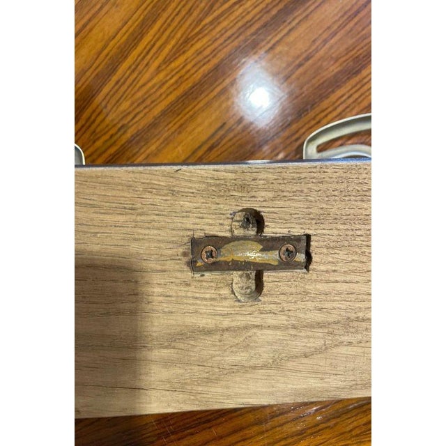 Vintage Ebonized Wood Coat Rack with Brass Knobs, 1950s For Sale - Image 10 of 12