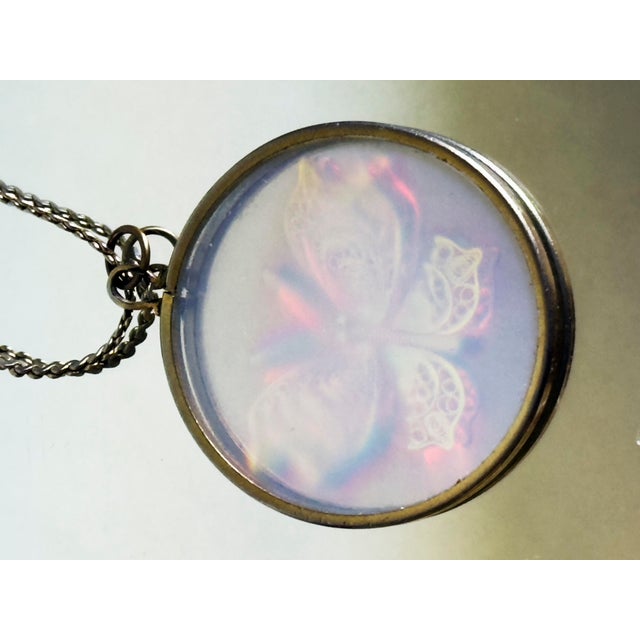 1980s Vintage 1980s Space Age Style Laser Hologram Butterfly Pendant Necklace For Sale - Image 5 of 11