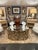 Stunning pair of William Sonoma Home night stands or end tables having natural grasscloth covering and finished with...