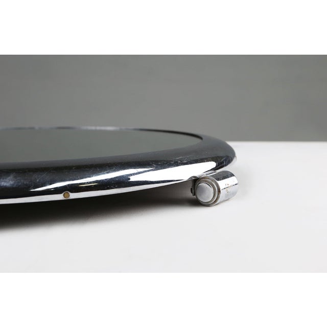 Art Deco Chrome and Mirror Serving Tray, Belgium, 1930s For Sale - Image 9 of 11