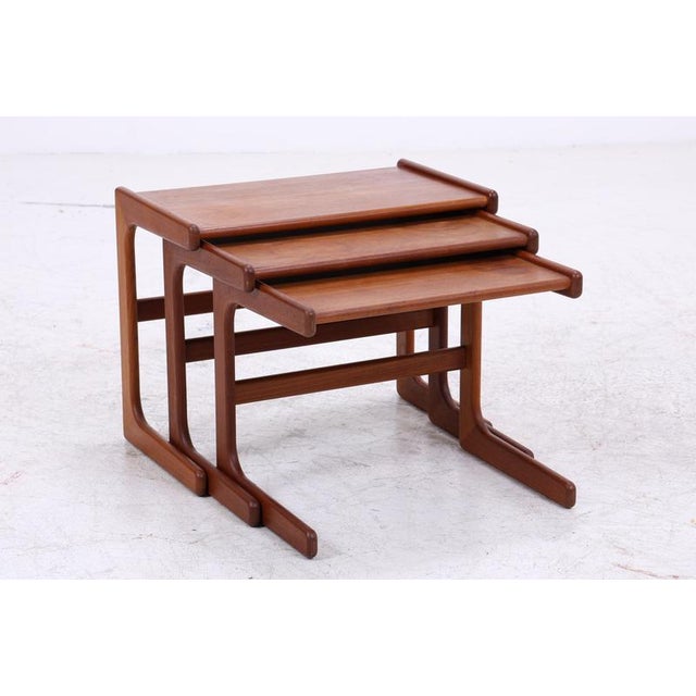 Mid-Century Danish Teak Nesting Tables, Set of 3 For Sale - Image 3 of 12