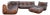 Togo Sofa Set by Michel Ducaroy for Ligne Roset in Brown Leather, Set of 5 For Sale