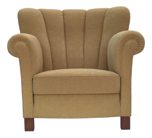 Danish Relax Chair in Light Green Furniture Wool, 1960s