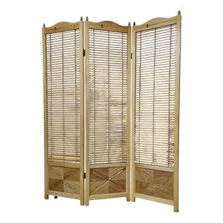 French Blonde Beech Room Divider, 1960s For Sale