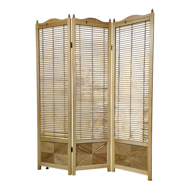 French Blonde Beech Room Divider, 1960s For Sale
