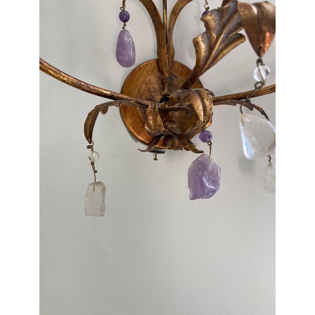 2010s Vaughan Designs "Montigny Rock Crystal Wall Light" in Gilt Finish, 3 Arms - A Pair For Sale - Image 5 of 9