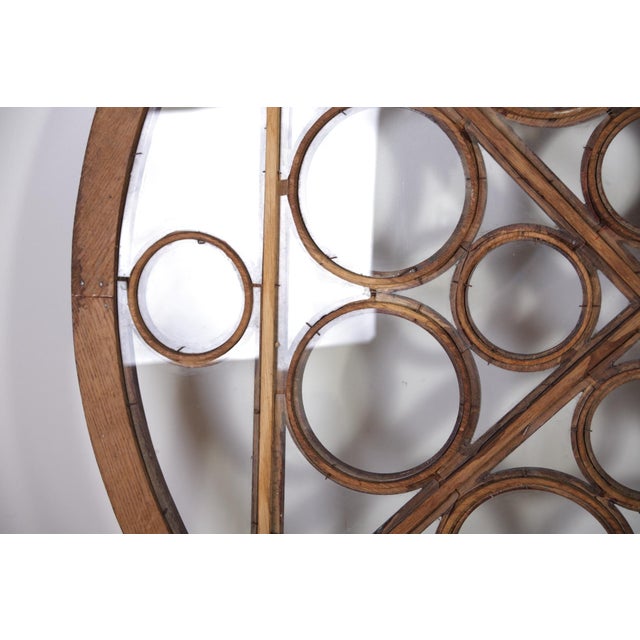 Wood Glass and Oak Decorative Window, Czechoslovakia, 1950s For Sale - Image 7 of 13