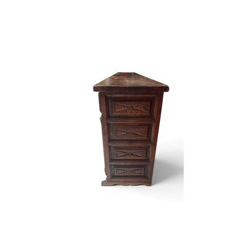 Large Spanish Rustic Carved Wood Credenza For Sale - Image 10 of 13