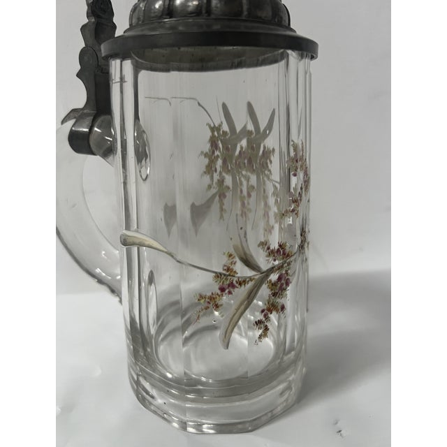 Covered Beer Mug in Enameled Glass For Sale - Image 8 of 10