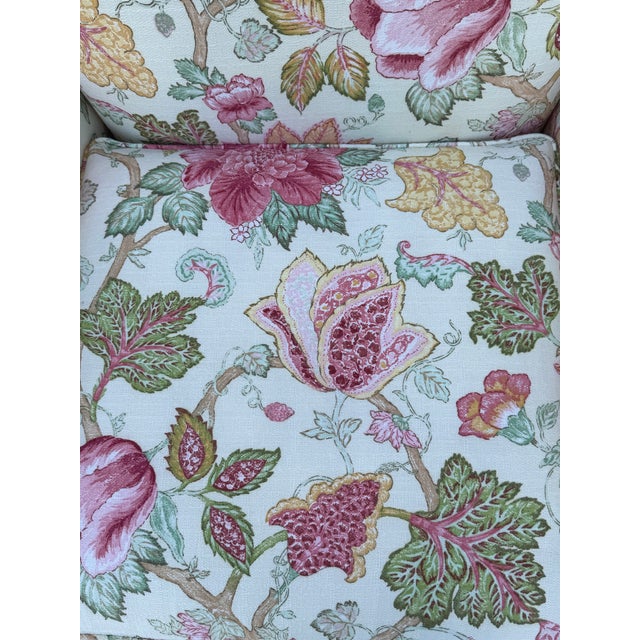 Clayton Marcus English Roll-Arm Club Chairs, Pair – Floral Botanical Chintz Upholstered Lounge Chairs For Sale - Image 13 of 16