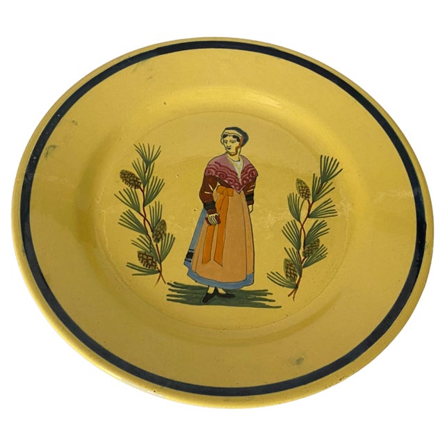 19th Century French Hand Painted Faience Plate by Etienne Laget For Sale