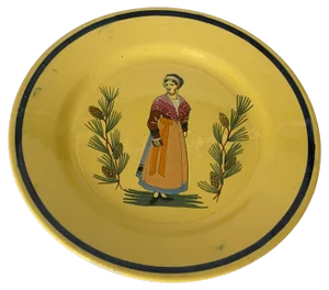 19th Century French Hand Painted Faience Plate by Etienne Laget
