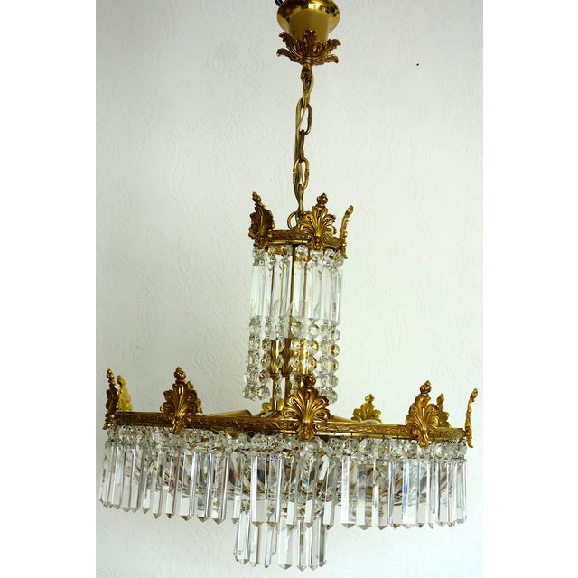 Brass and Lead Crystal Chandelier from Palwa, 1960s, in Very Good conditions. Designed 1960 to 1969 I have official proof...