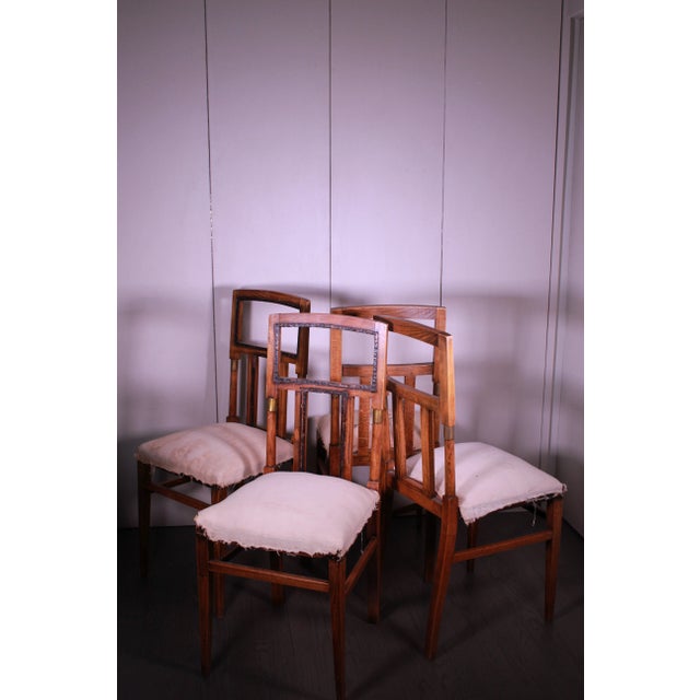 Wood 1900s English Aesthetic Movement Oak Wood Dining Chairs - Set of 4 For Sale - Image 7 of 7