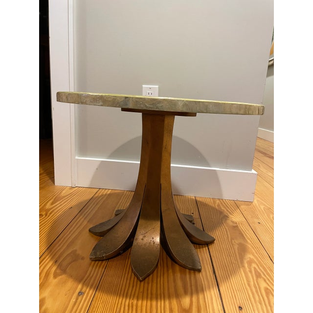 1960s Vintage Nacre Shell Round Side Table 1960's For Sale - Image 5 of 11