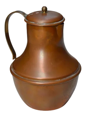 Vintage Copper & Brass Lidded Pitcher