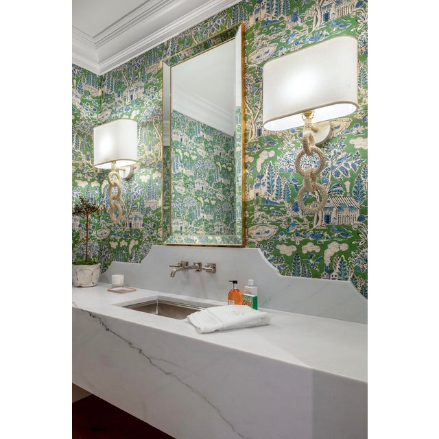 Traditional G P & J Baker Home Park Wallpaper in Color: Emerald For Sale - Image 3 of 4