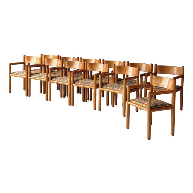 1970s Acorn Chairs Attributed to Massimo Vignelli in Plaid For Sale