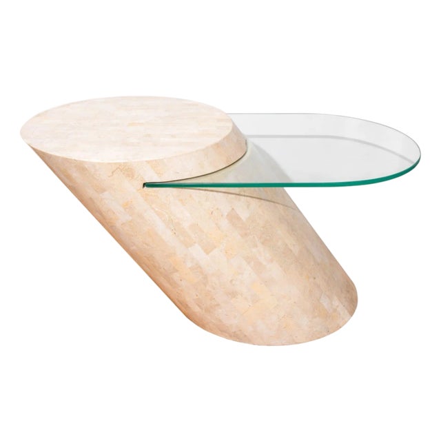 Karl Springer Tessellated Cantilevered Side Table For Sale