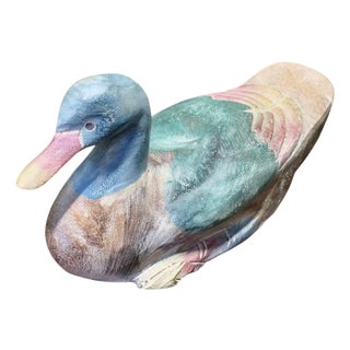 Vintage French Folk Art Deco Duck, 1920 For Sale