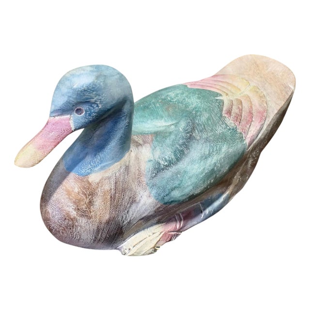 Vintage French Folk Art Deco Duck, 1920 For Sale