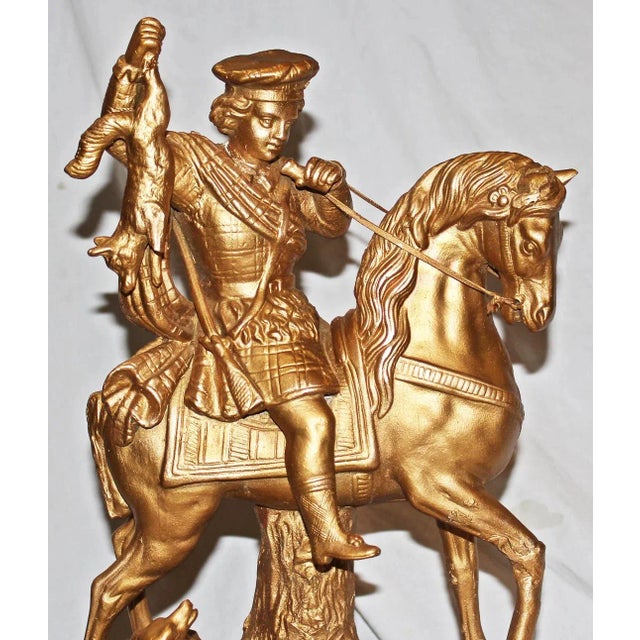 Hollywood Regency Gilded Terracotta Figurine For Sale - Image 5 of 8