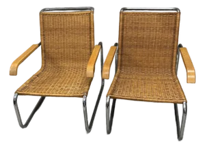 1990s Pair of Chairs in the Manner of Marcel Breuer