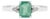 Natural Emerald Octagon Cut Engagement Ring With Diamond Accents in 925 Silver- Size 7.5 For Sale