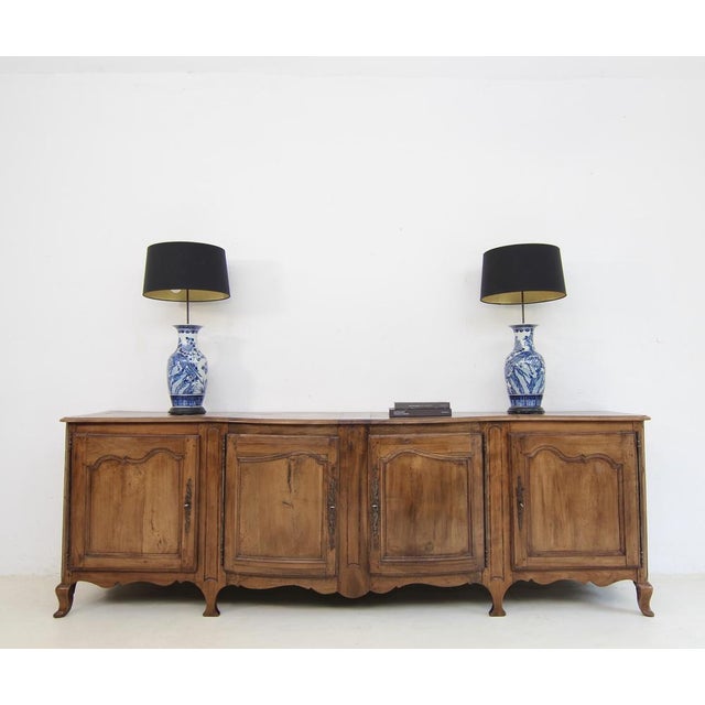 Provincial Louis XV French Walnut Enfilade or Sideboard, 1800s For Sale - Image 6 of 18