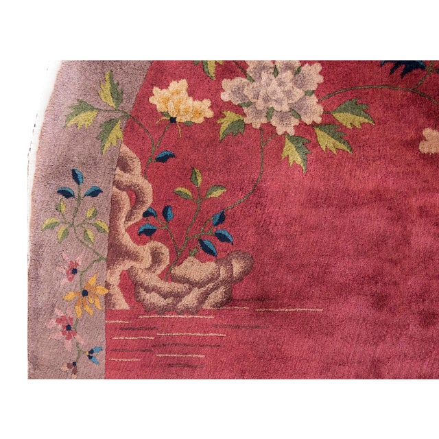 Red Early 20th Century Chinese Art Deco Rug For Sale - Image 8 of 14