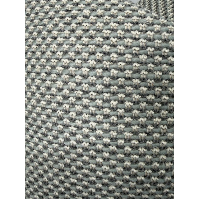 Custom pair of 22" pillows covered in Rogers & Goffigan "Ric Rack" in color choppy. These pillows have tapered corners to...