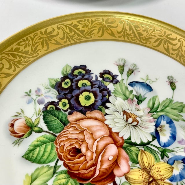 1980s Vintage Hollywood Regency Italian Horchow Flora Botanical Wall Plates - Set of 4. For Sale - Image 10 of 10