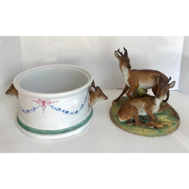 Antique Bavarian Bisque Deer Lidded Dish For Sale - Image 12 of 13
