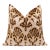 Luxury Gold & Espresso Silk Velvet Throw Pillow 20x20 | Handmade Designer Ikat Cushion For Sale