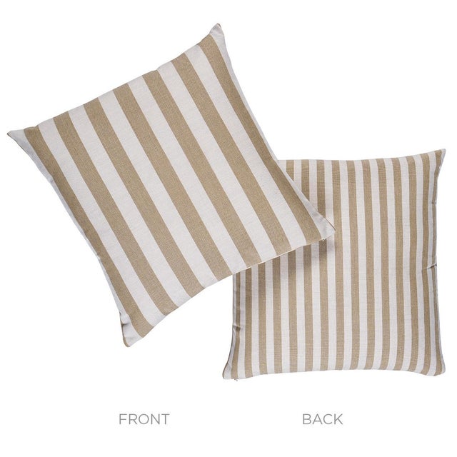 Contemporary Schumacher Hanson I/O Stripe 22" Pillow In Sand For Sale - Image 3 of 5