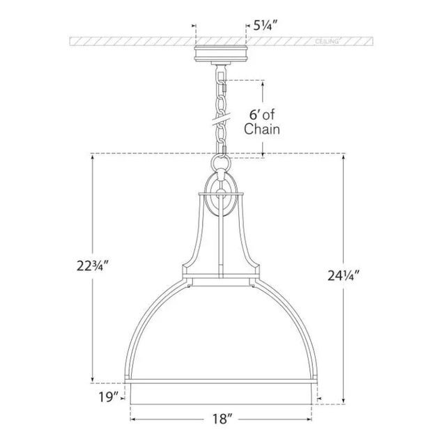 Modern Chapman & Myers for Visual Comfort Signature Gracie Large Dome Pendant in Bronze with White Glass For Sale - Image 3 of 3
