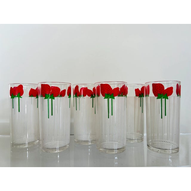 1980s Shatter Proof Strawberry Themed Glassware Set - Set of 6 For Sale - Image 11 of 11
