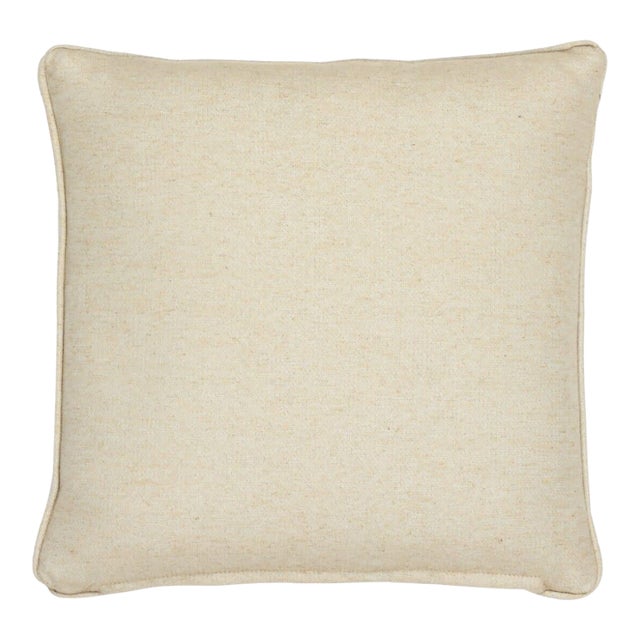 Country Linen Plain Piped Large Tapestry Cushion With Feather Filler - 55x55cm (22"x22") For Sale