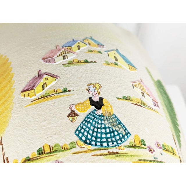 1950s Mid-Century Hand-Painted Ceramic Vase or Umbrella Stand by L. Poggi Assalini for CE AS Albisola, Italy, 1950s For Sale - Image 5 of 17