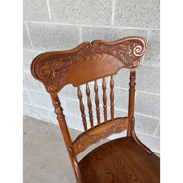 Tom Seely Oak Press Back Dining Chairs - Set of 4 For Sale - Image 9 of 13
